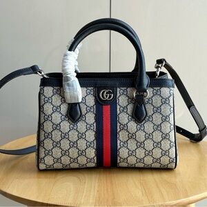 Gucci Navy and Red Satchel